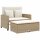 vidaXL Gartensofa mit Kissen 2-Sitzer Beige Poly Rattan &amp; Akazienholz