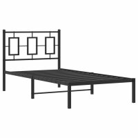 vidaXL Bettgestell mit Kopfteil Metall Schwarz 90x200 cm