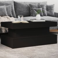 vidaXL Couchtisch mit LED-Leuchten Schwarz 90x50x40 cm