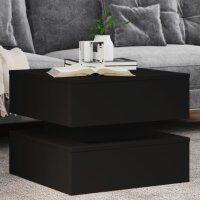 vidaXL Couchtisch mit LED-Leuchten Schwarz 50x50x40 cm