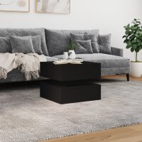 vidaXL Couchtisch mit LED-Leuchten Schwarz 50x50x40 cm