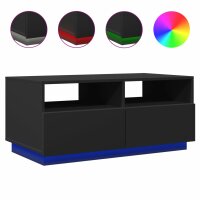 vidaXL Couchtisch mit LED-Leuchten Schwarz 90x49x40 cm