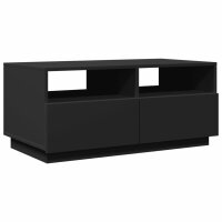 vidaXL Couchtisch mit LED-Leuchten Schwarz 90x49x40 cm