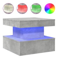 vidaXL Couchtisch mit LED-Leuchten Betongrau 50x50x40 cm