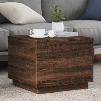 vidaXL Couchtisch mit LED-Leuchten Braun Eichen-Optik 50x50x40 cm