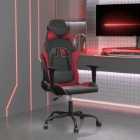 vidaXL Gaming-Stuhl mit Massagefunktion Schwarz und Weinrot Kunstleder