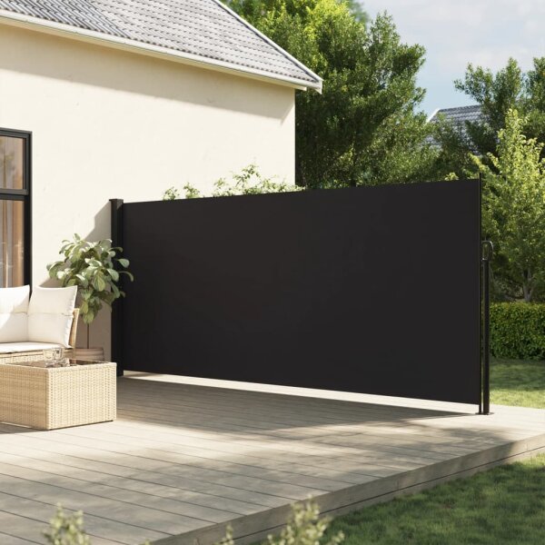 vidaXL Seitenmarkise Ausziehbar Schwarz 160x600 cm