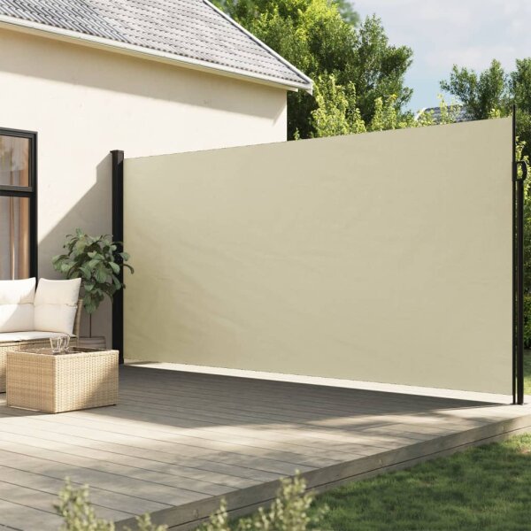 vidaXL Seitenmarkise Ausziehbar Creme 200x600 cm