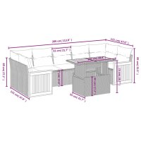 vidaXL 8-tlg. Garten-Sofagarnitur mit Kissen Grau Poly Rattan