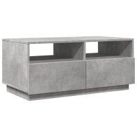 vidaXL Couchtisch mit LED-Leuchten Betongrau 90x49x40 cm