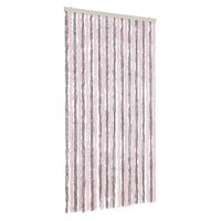 vidaXL Fliegenvorhang Silbergrau und Rosa 100x230 cm...