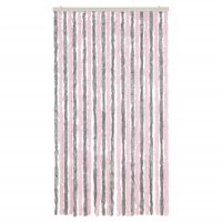 vidaXL Fliegenvorhang Silbergrau und Rosa 100x230 cm Chenille