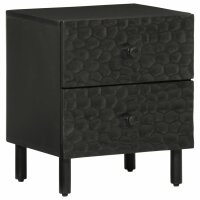 vidaXL Nachttische 2 Stk. Schwarz 40x33x46 cm Massivholz Mango