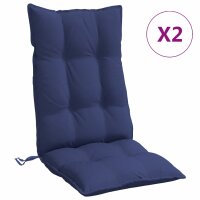 vidaXL Hochlehner-Auflagen 2 Stk. Marineblau Oxford-Gewebe