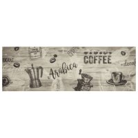 vidaXL K&uuml;chenteppich Waschbar Kaffee Grau 60x180 cm Samt