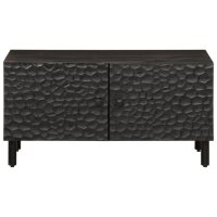 vidaXL Couchtisch Schwarz 80x50x40 cm Massivholz Mango