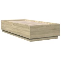 vidaXL Bettgestell Sonoma-Eiche 100x200 cm Holzwerkstoff