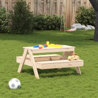 vidaXL Picknicktisch f&uuml;r Kinder 88x97x52 cm Massivholz Kiefer