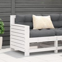 vidaXL Gartensofa mit Armlehne und Kissen Wei&szlig; Massivholz Kiefer