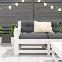 vidaXL Gartensofa mit Armlehne und Kissen Wei&szlig; Massivholz Kiefer