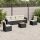 vidaXL 7-tlg. Garten-Sofagarnitur mit Kissen Schwarz Poly Rattan