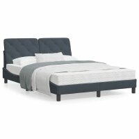 vidaXL Bett mit Matratze Dunkelgrau 140x200 cm Samt