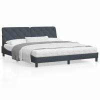 vidaXL Bett mit Matratze Dunkelgrau 180x200 cm Samt