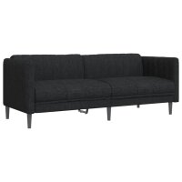 vidaXL Sofa 3-Sitzer Schwarz Stoff