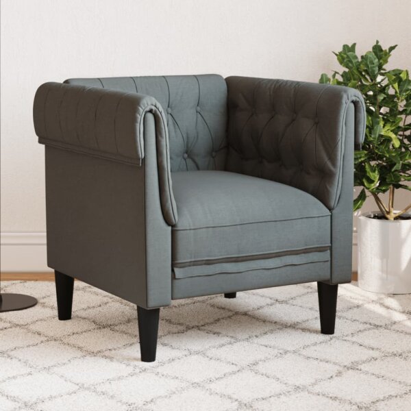 vidaXL Chesterfield-Sessel Dunkelgrau Stoff