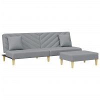 vidaXL Schlafsofa 2-Sitzer mit Kissen und Fußhocker...