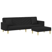 vidaXL Schlafsofa 2-Sitzer mit Kissen und Fußhocker...