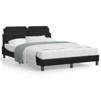 vidaXL Bett mit Matratze Schwarz 140x200 cm Kunstleder