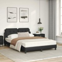 vidaXL Bett mit Matratze Schwarz 140x200 cm Kunstleder