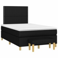 vidaXL Boxspringbett mit Matratze Schwarz 120x190 cm Stoff