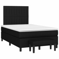 vidaXL Boxspringbett mit Matratze Schwarz 120x190 cm Stoff