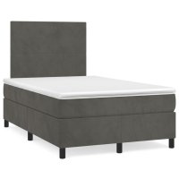 vidaXL Boxspringbett mit Matratze Dunkelgrün 120x190...