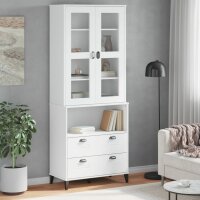 vidaXL Highboard VIKEN Wei&szlig; 80x40x200 cm Massivholz Kiefer