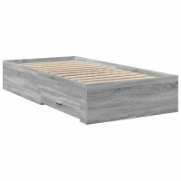 vidaXL Bettgestell mit Schubladen Grau Sonoma 90x190 cm Holzwerkstoff