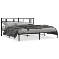 vidaXL Bettgestell mit Kopfteil Metall Schwarz 183x213 cm