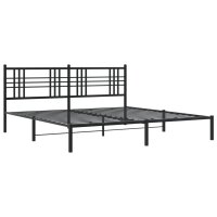 vidaXL Bettgestell mit Kopfteil Metall Schwarz 183x213 cm