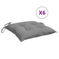 vidaXL Stuhlkissen 6 Stk. Grau 40x40x7 cm Oxford-Gewebe