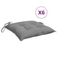 vidaXL Stuhlkissen 6 Stk. Grau 50x50x7 cm Oxford-Gewebe