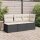 vidaXL Gartensofa ohne Armlehnen mit Kissen Schwarz Poly Rattan