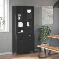 vidaXL Highboard VIKEN Schwarz 80x40x190 cm Massivholz Kiefer