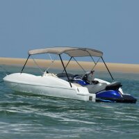 vidaXL 3-Bow Bimini-Top Grau 184x170x133 cm