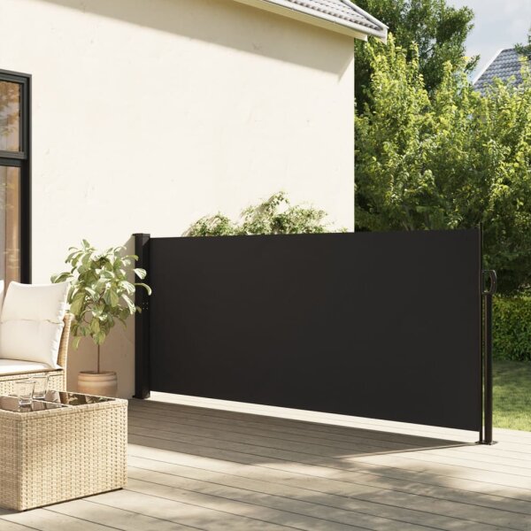 vidaXL Seitenmarkise Ausziehbar Schwarz 140x300 cm