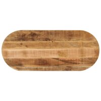 vidaXL Tischplatte 140x50x2,5 cm Oval Raues Massives Mangoholz