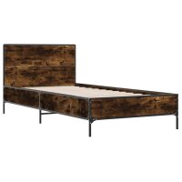 vidaXL Bettgestell R&auml;uchereiche 75x190 cm Holzwerkstoff und Metall