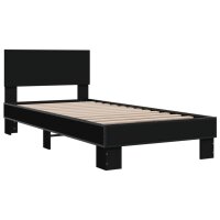 vidaXL Bettgestell Schwarz 90x190 cm Holzwerkstoff und Metall