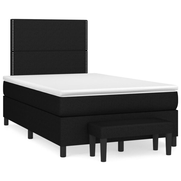 vidaXL Boxspringbett mit Matratze Schwarz 120x190 cm Stoff